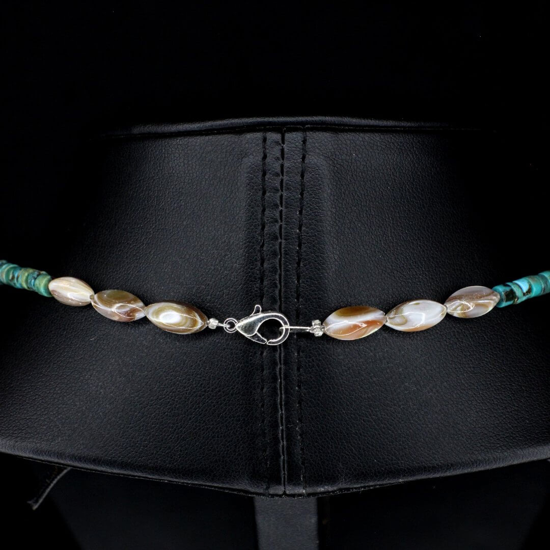 Cream Abalone Shell & Tapered Turquoise Choker