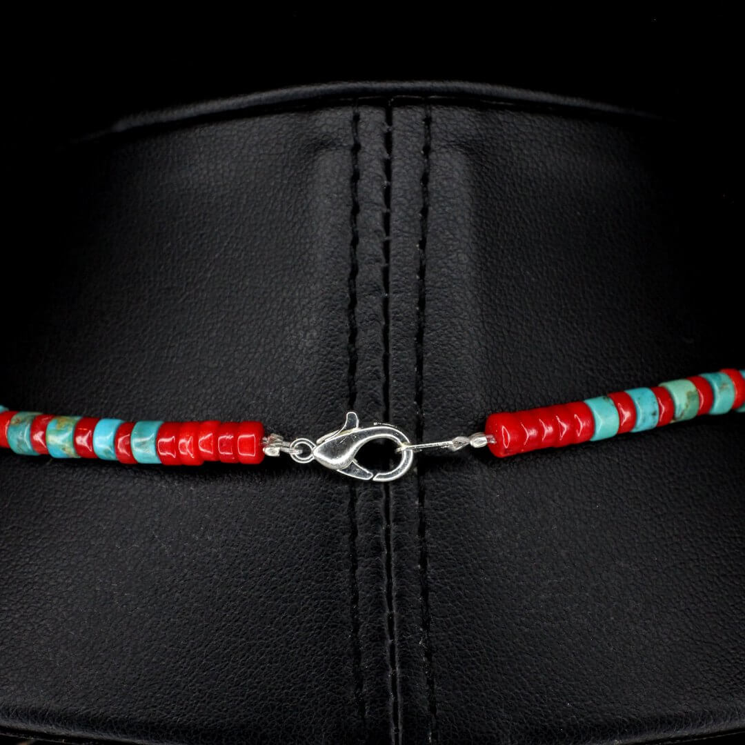 Red Coral & Tapered Turquoise Choker