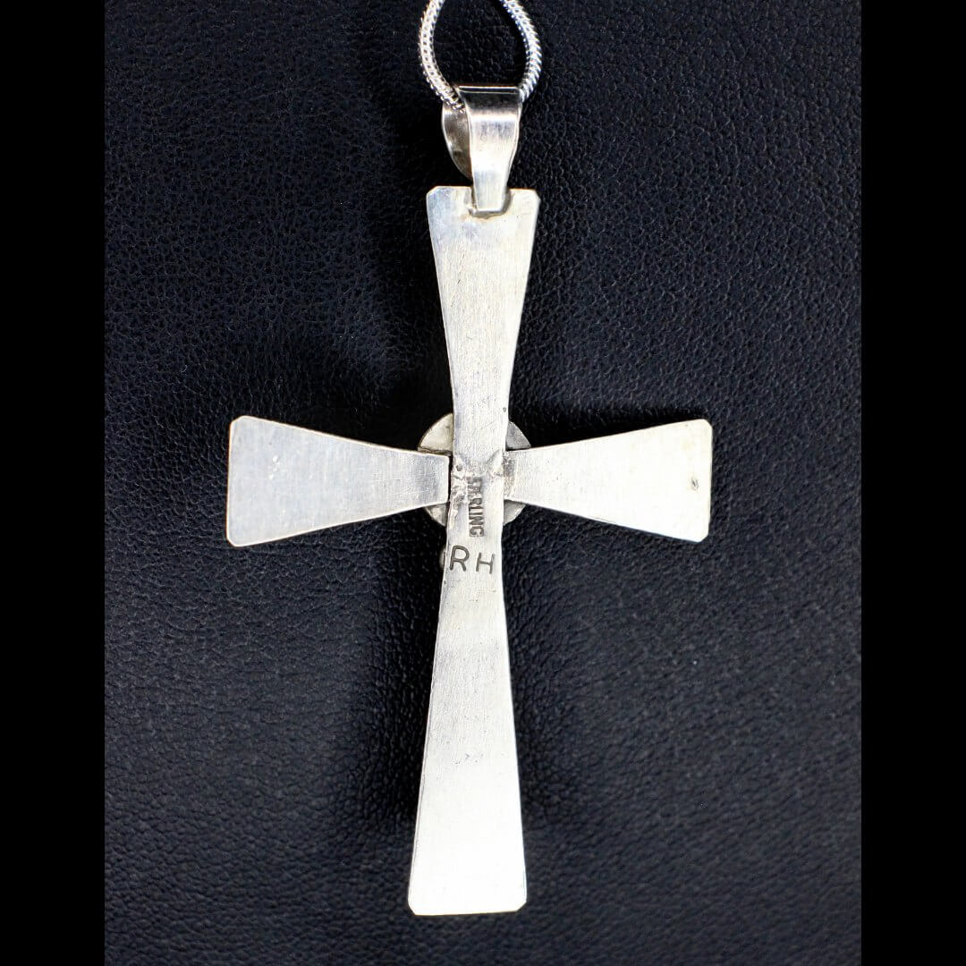 Turquoise Silver Drop Cross