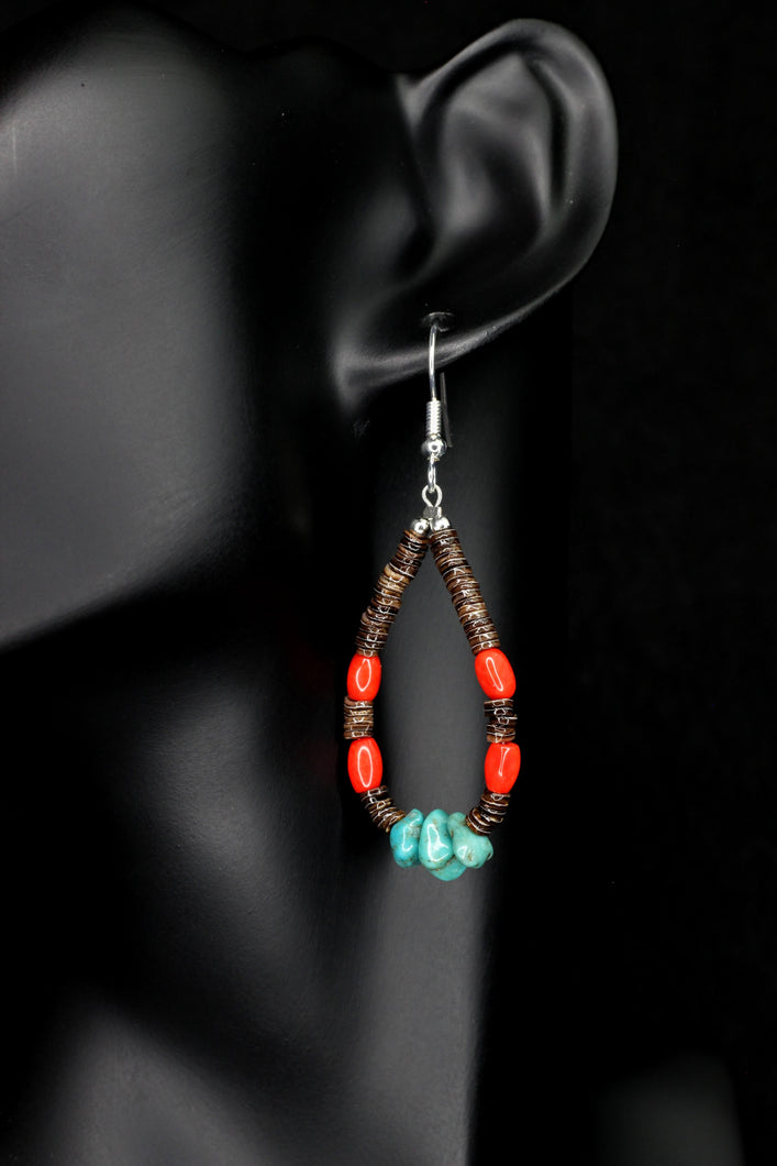 Baby Olive & Coral Dangles