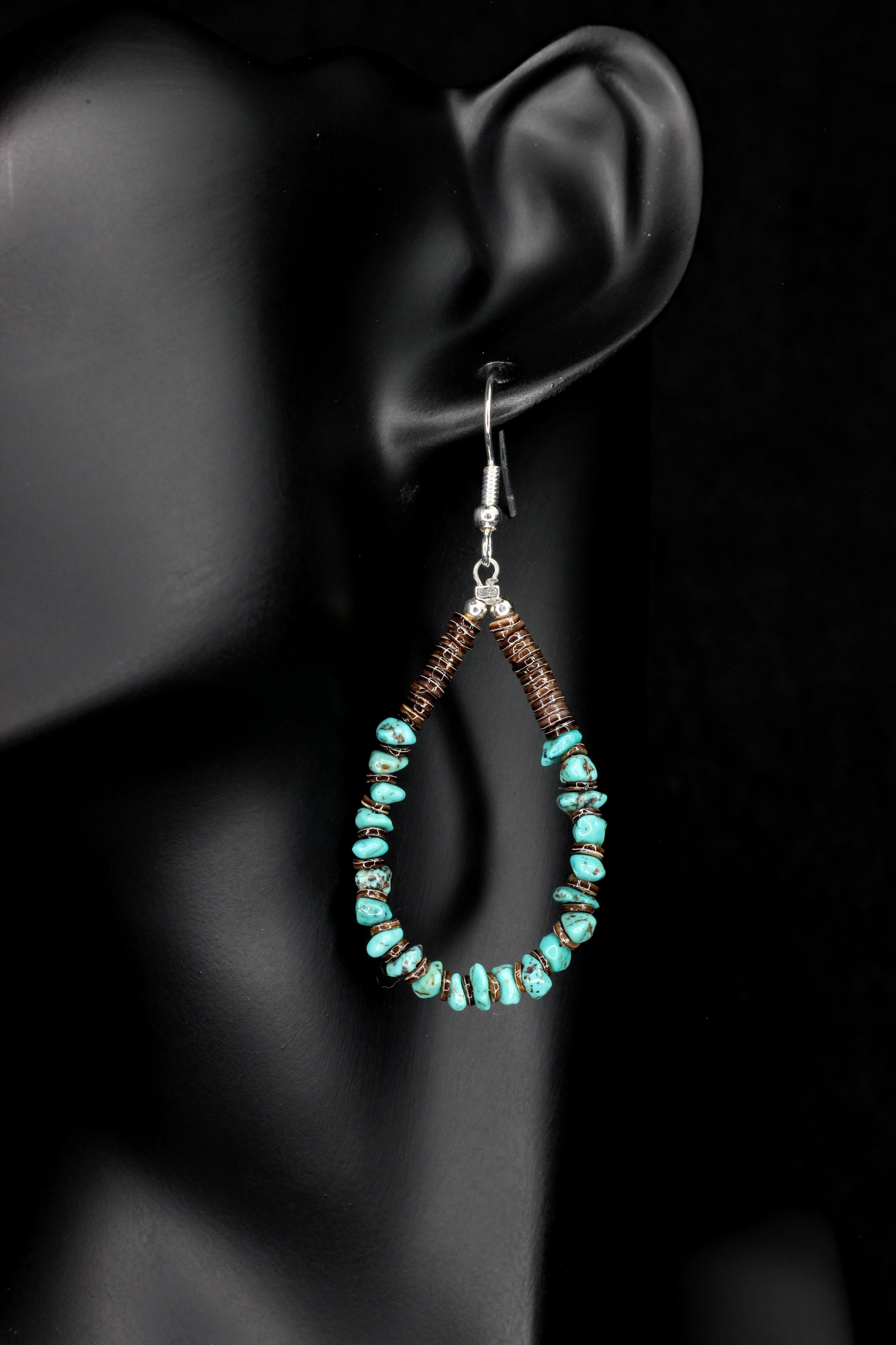 Baby Olive & Turquoise Teardrops