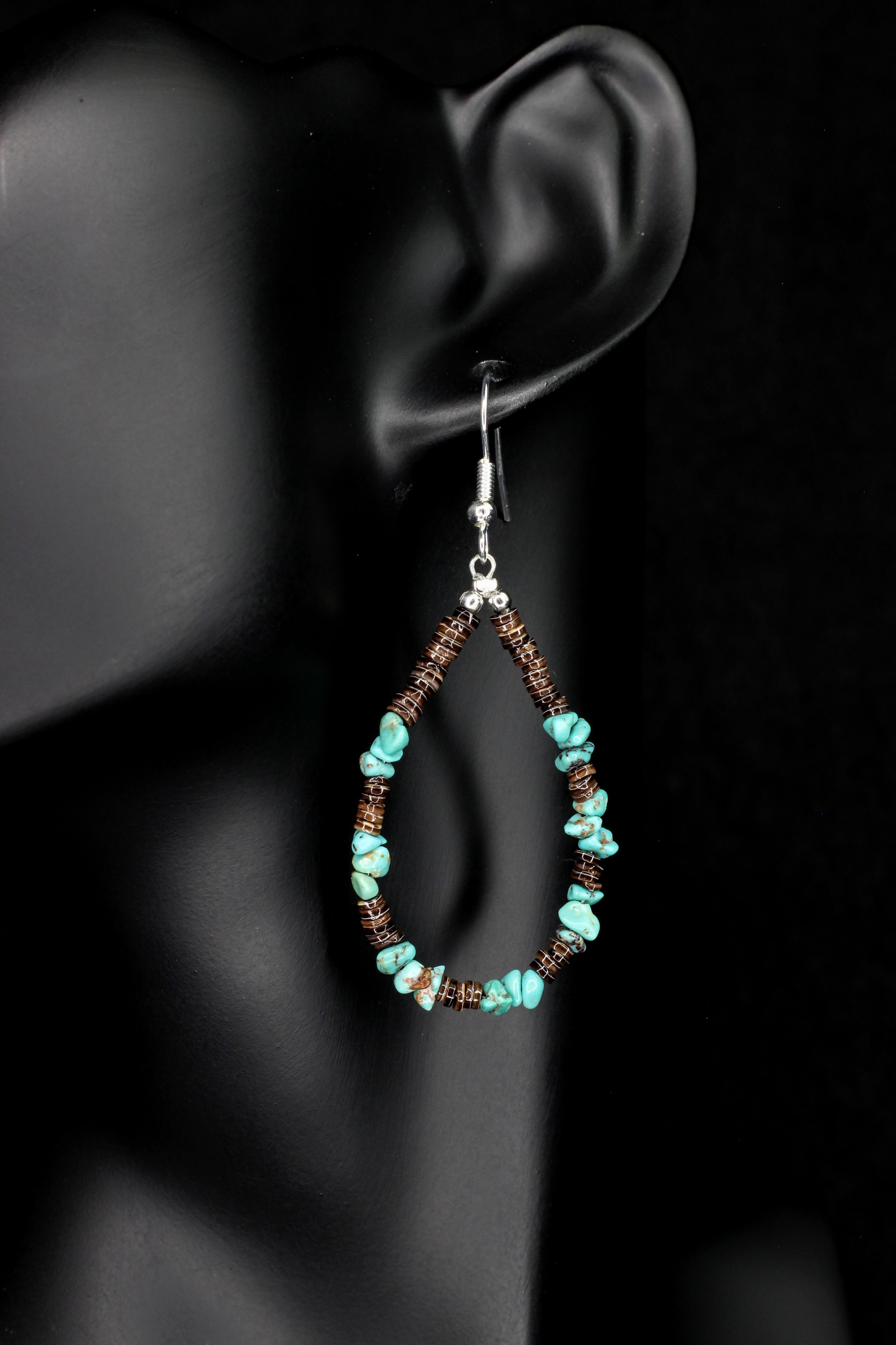 Baby Olive & Turquoise Teardrops