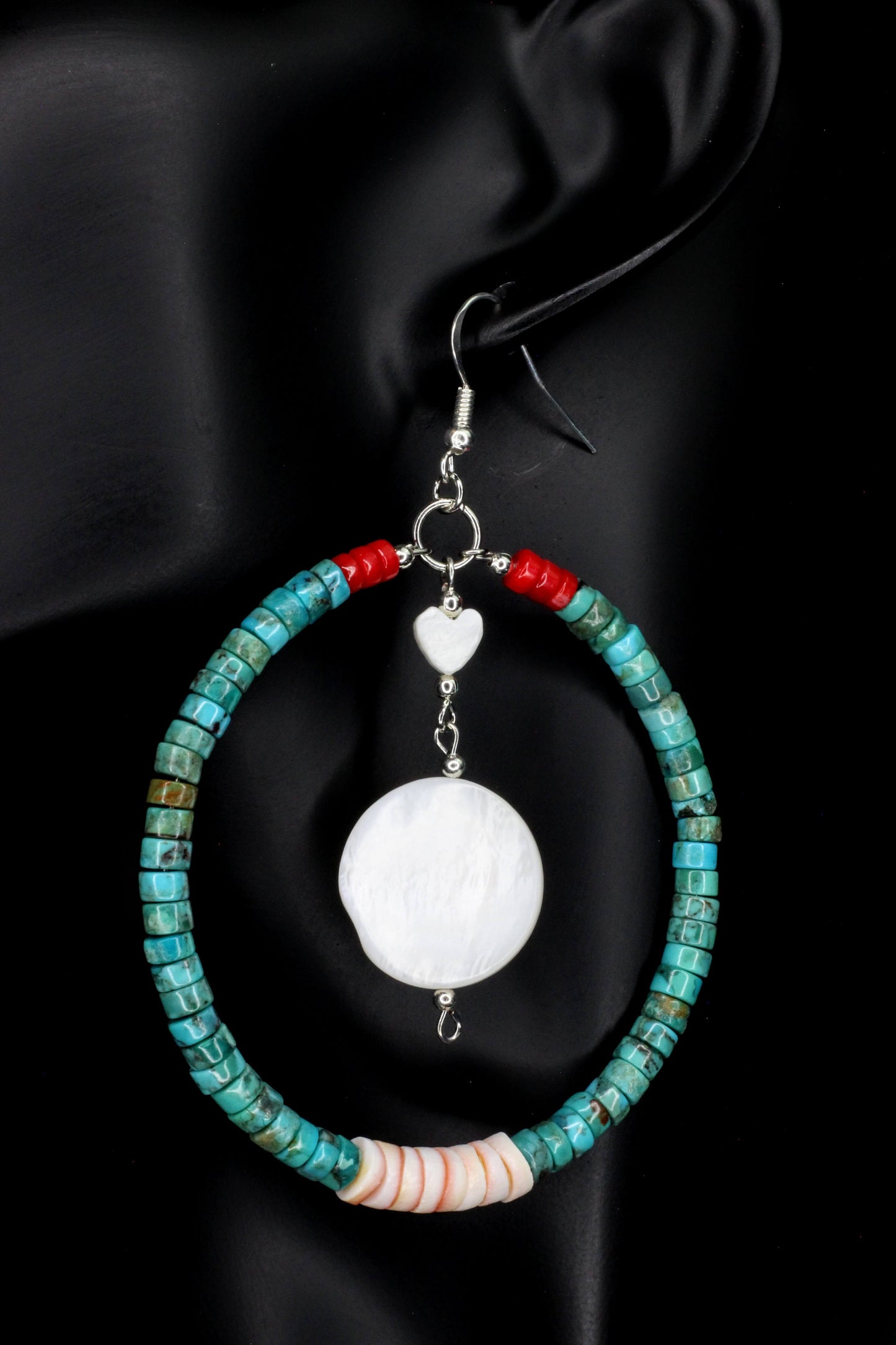 Large Turquoise Hoop Earrings