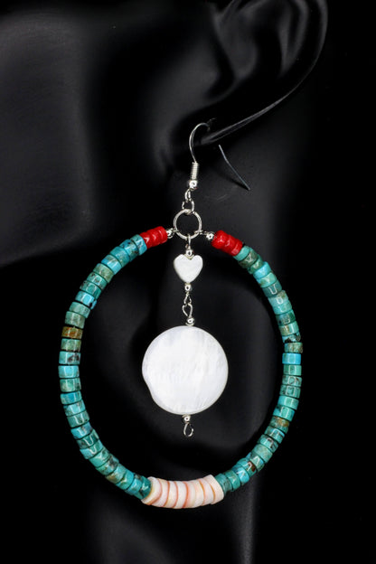 Large Turquoise Hoop Earrings