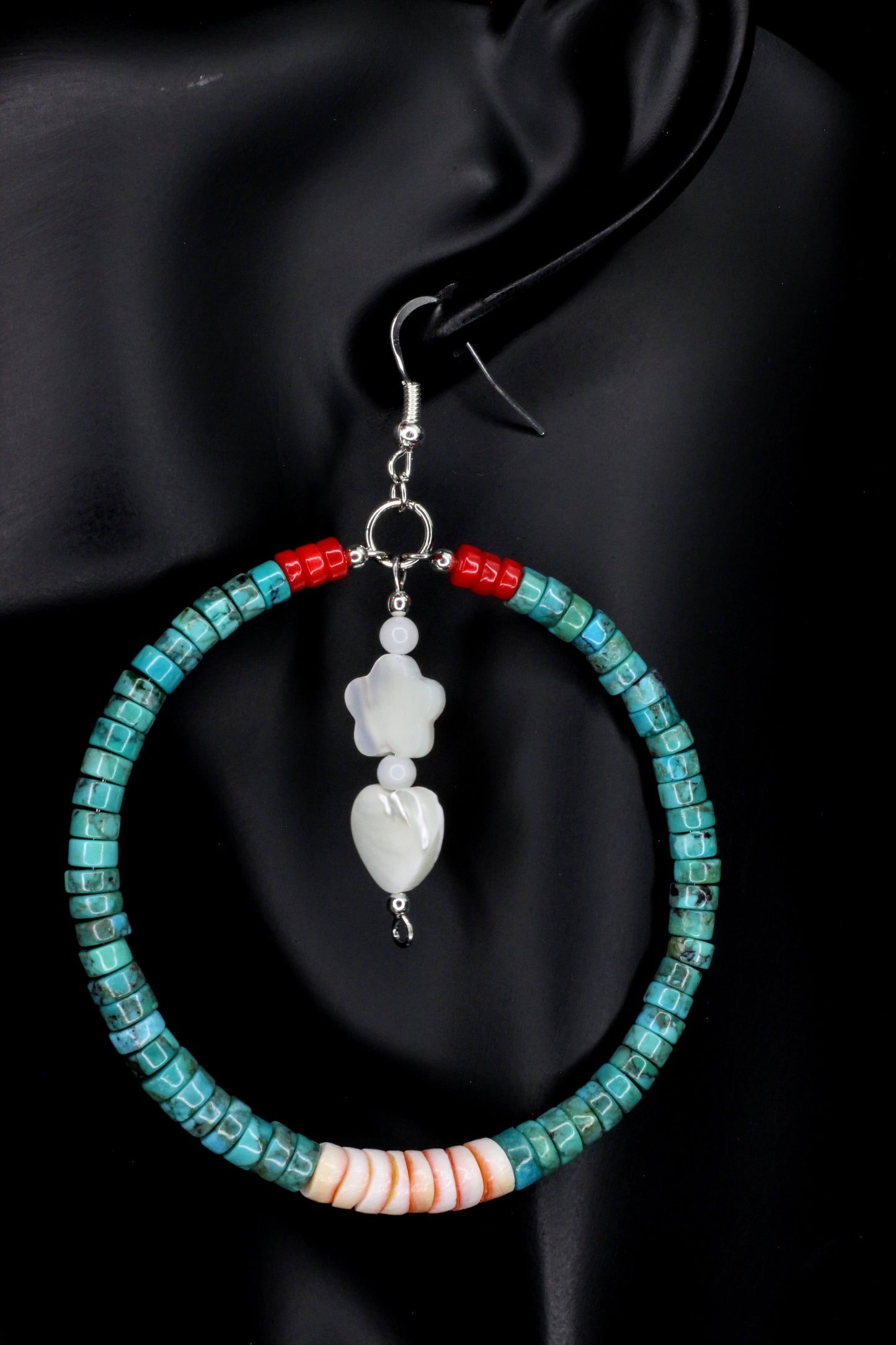 Large Turquoise Hoop Earrings