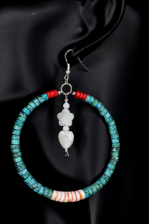 Large Turquoise Hoop Earrings
