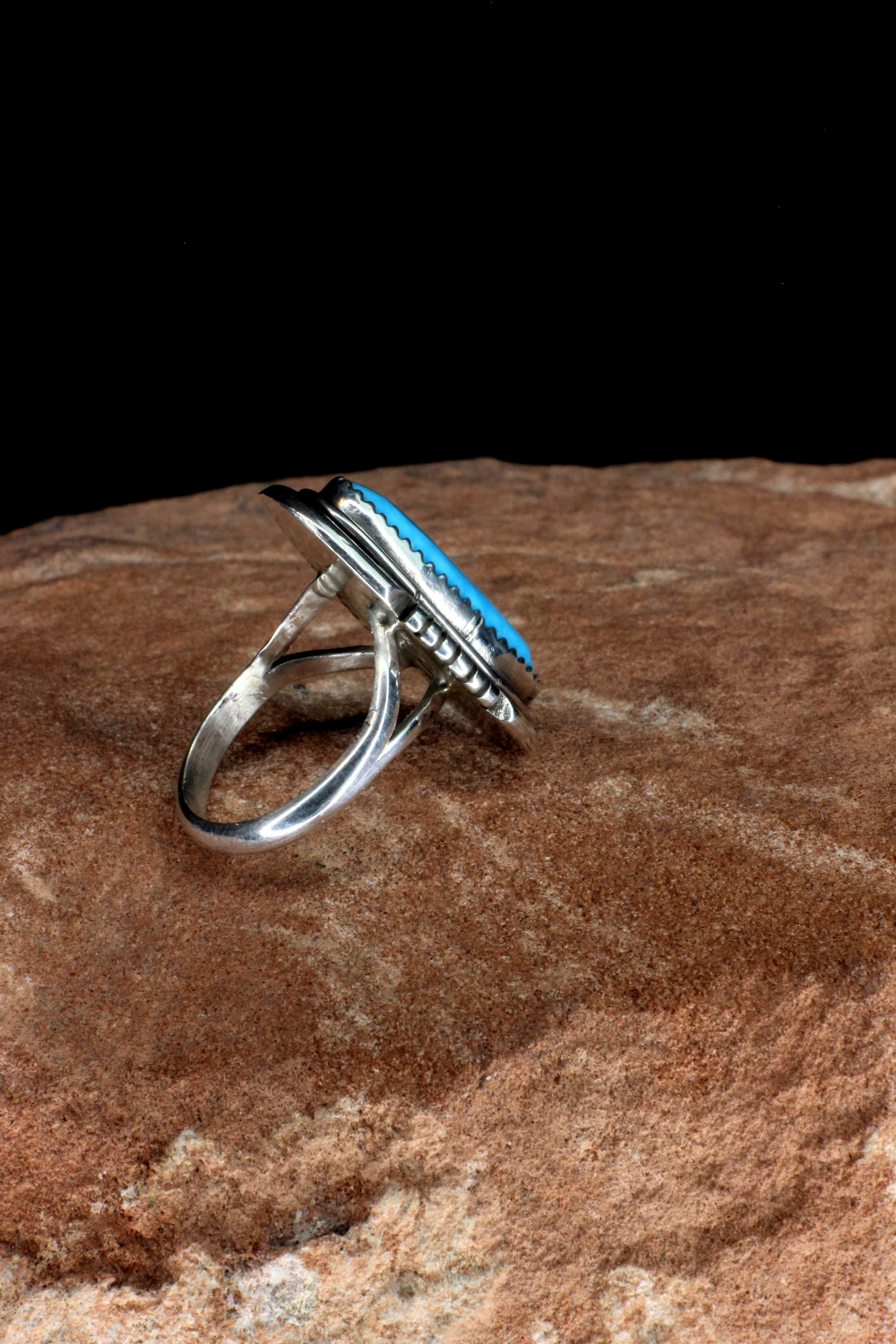 Turquoise Feather Size 7.5 Ring