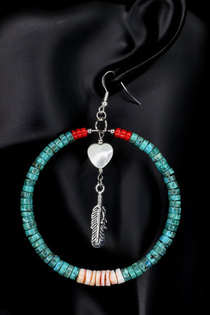 Large Turquoise Hoop Earrings