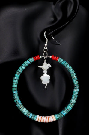 Large Turquoise Hoop Earrings