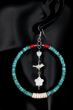 Large Turquoise Hoop Earrings