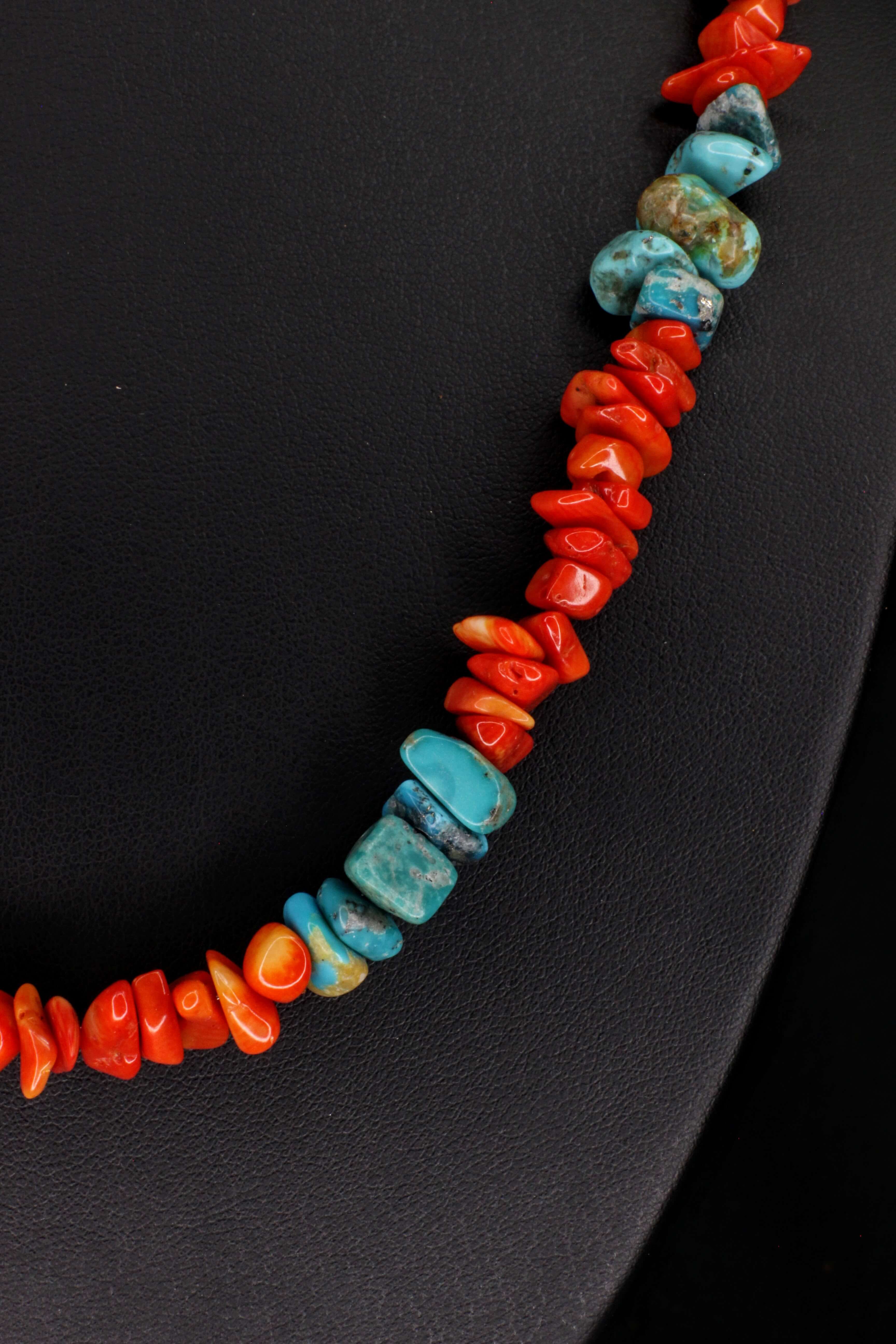 Kingman Coral Sunset Necklace