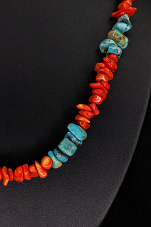 Kingman Coral Sunset Necklace