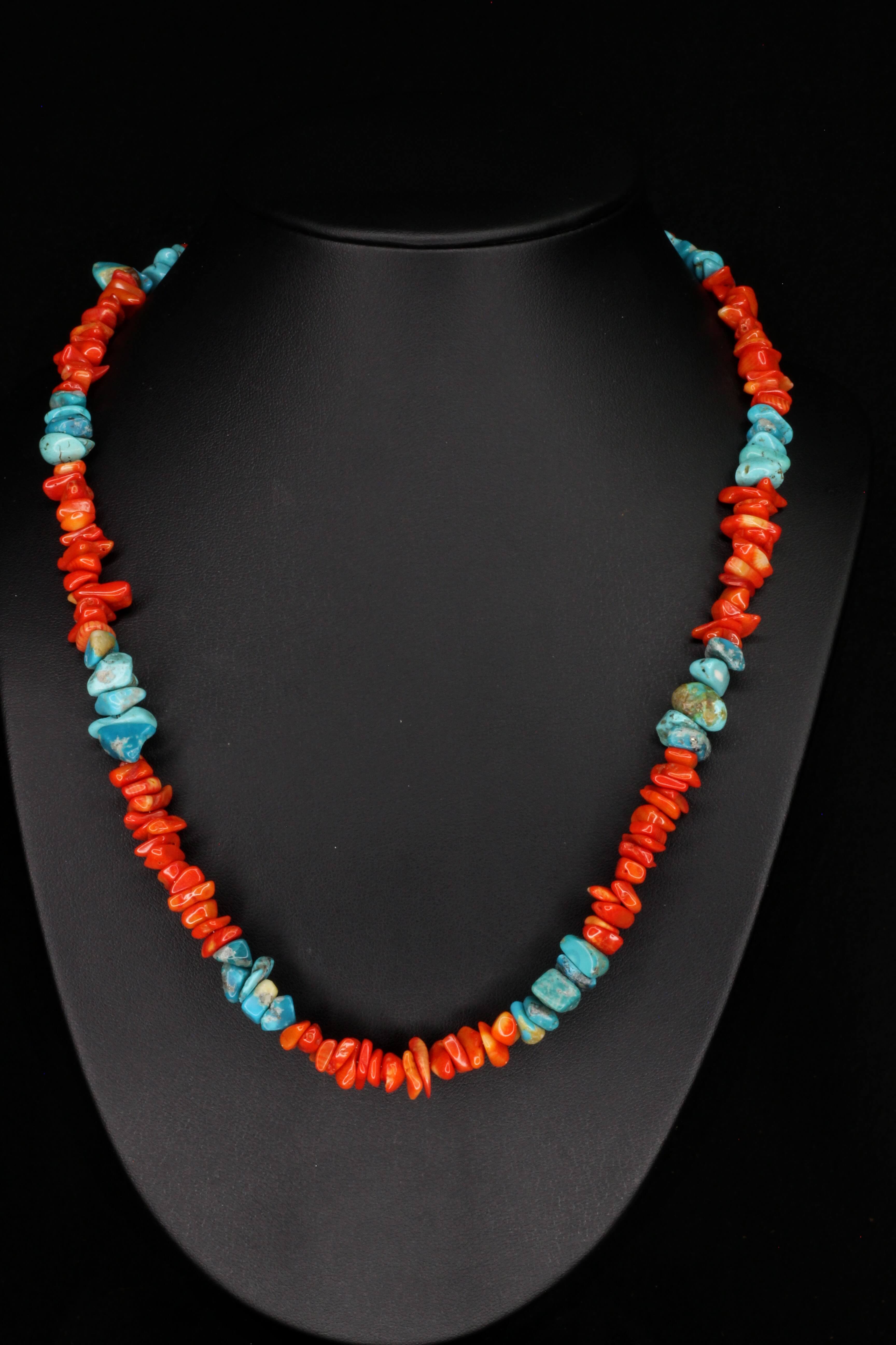 Kingman Coral Sunset Necklace