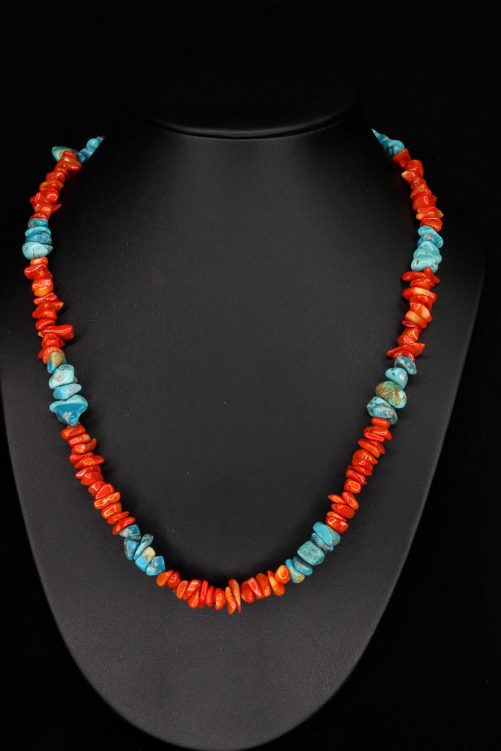Kingman Coral Sunset Necklace