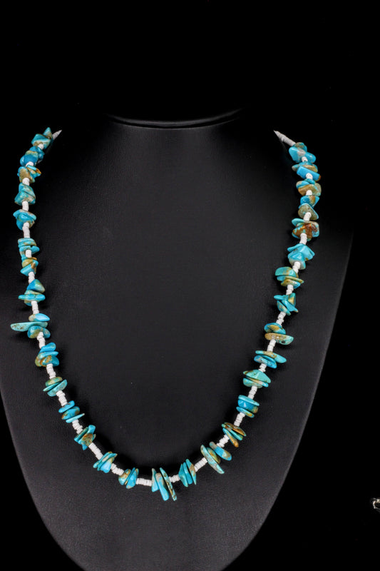 Kingman Turquoise Jagged Wave Necklace