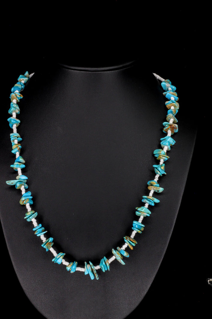Kingman Turquoise Jagged Wave Necklace