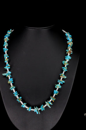 Kingman Turquoise Jagged Wave Necklace