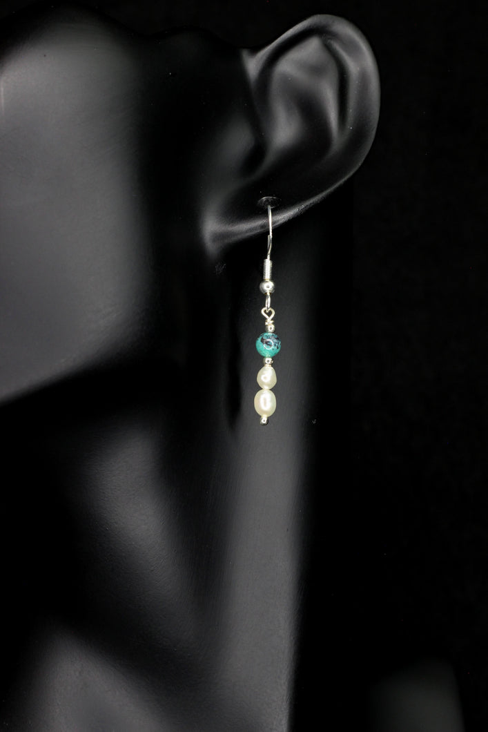 Dainty Turquoise Pearl Dangles