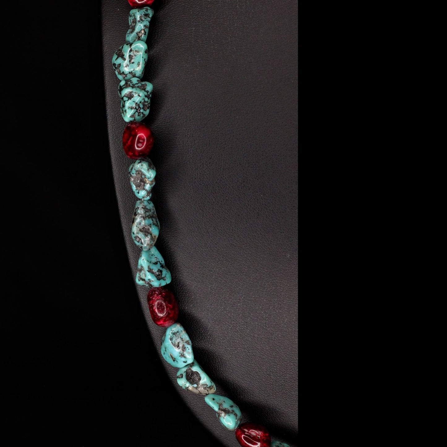 Rose Dahlia & Turquoise Necklace