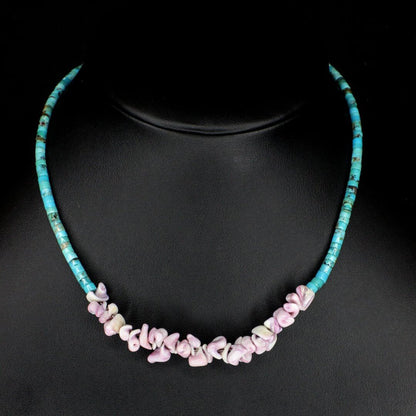 Violet Natural Shell Turquoise Choker