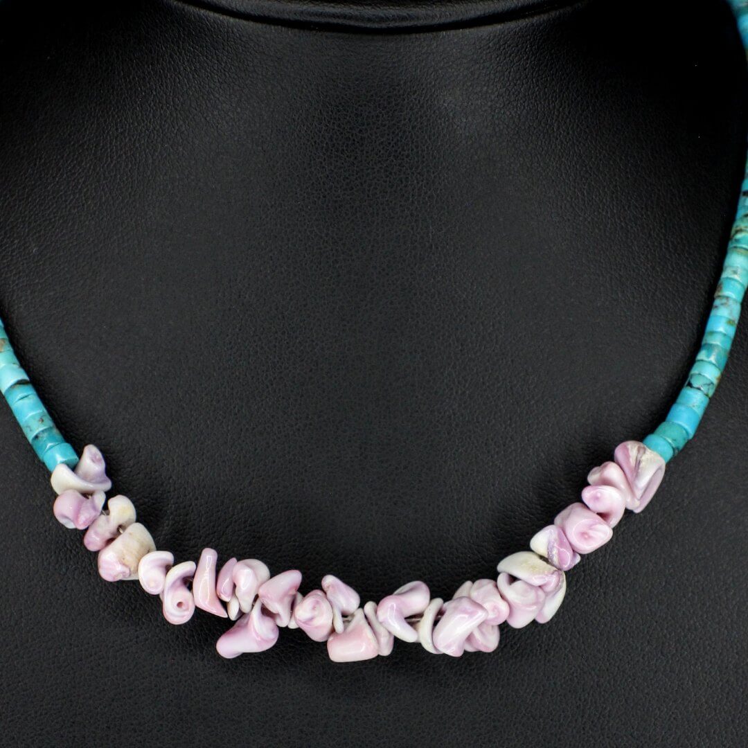 Violet Natural Shell Turquoise Choker