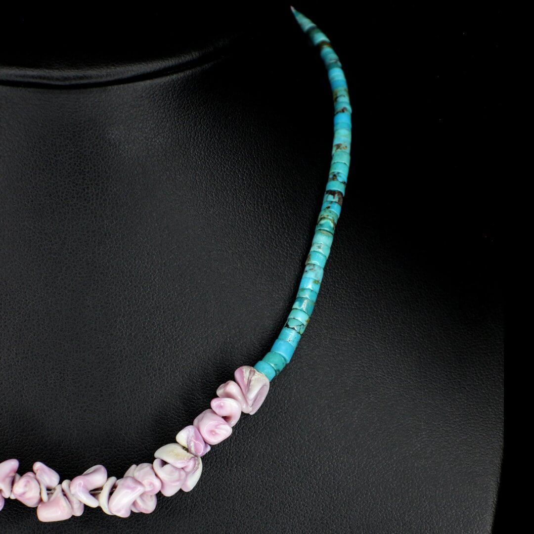 Violet Natural Shell Turquoise Choker