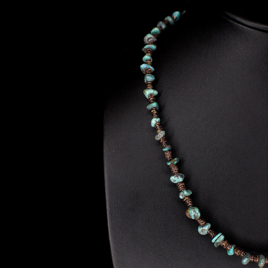 Baby Olive Shell Turquoise Choker