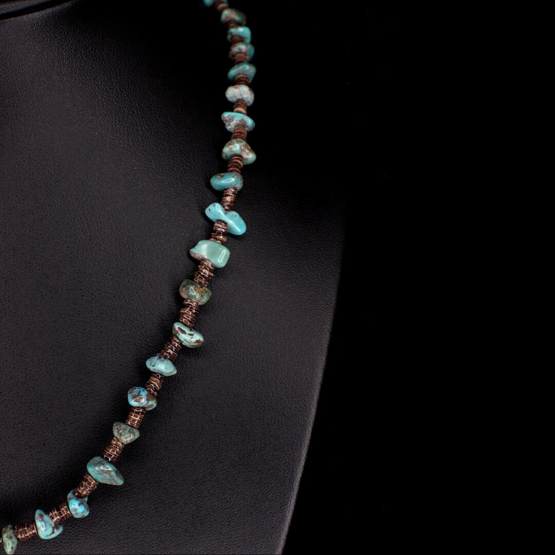 Baby Olive Shell Turquoise Choker
