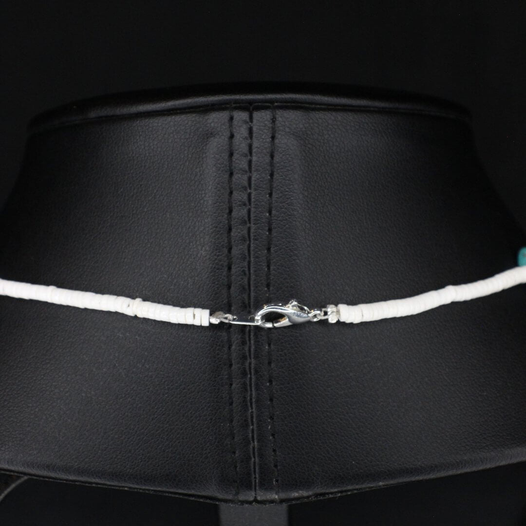Turquoise Chip White Heishi Choker