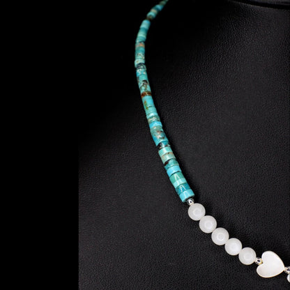 Mother of Pearl Heart Turquoise Choker