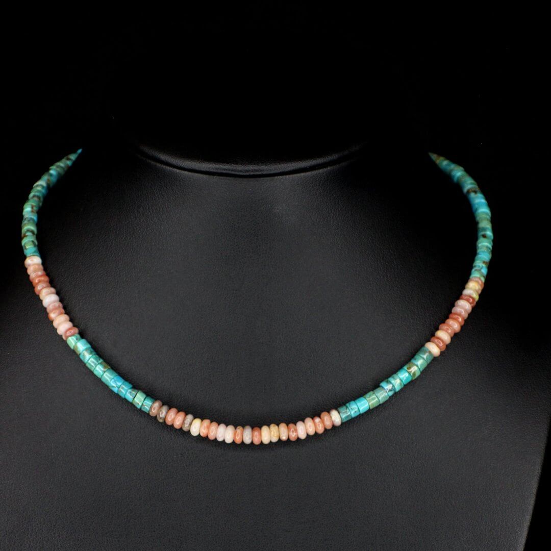 Pink Aventurine & Tapered Turquoise Choker