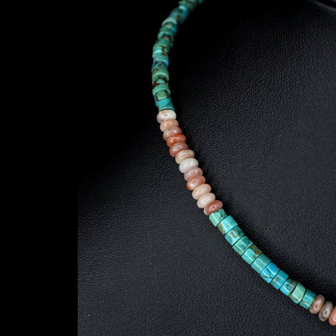 Pink Aventurine & Tapered Turquoise Choker