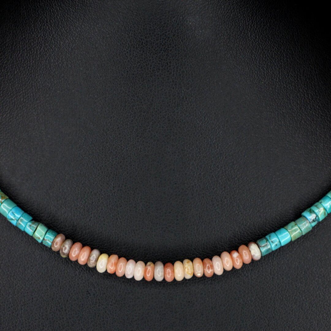 Pink Aventurine & Tapered Turquoise Choker