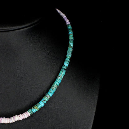 Violet Heishi & Tapered Turquoise Choker