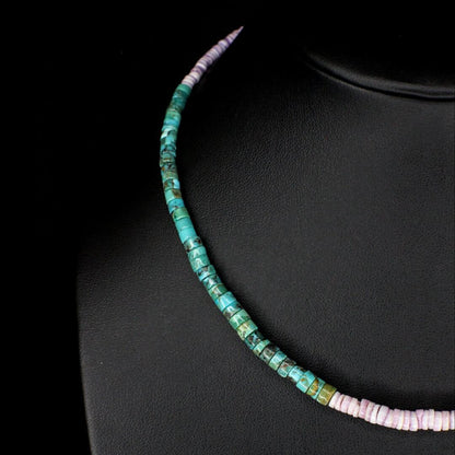 Violet Heishi & Tapered Turquoise Choker