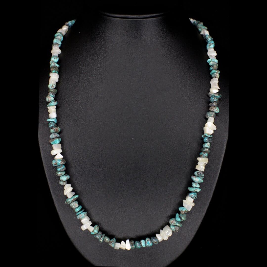 White Mother of Pearl Turquoise Necklace
