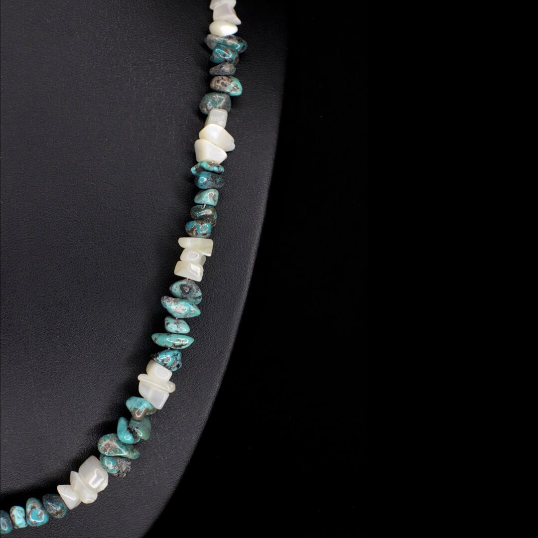 White Mother of Pearl Turquoise Necklace