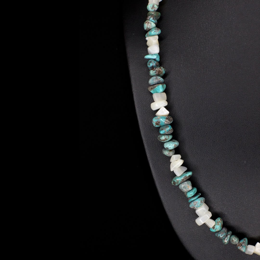 White Mother of Pearl Turquoise Necklace