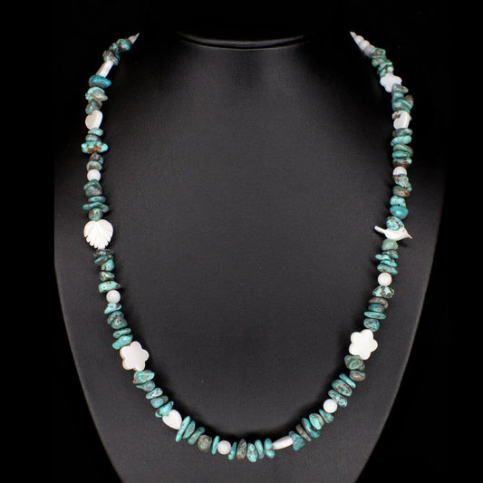 Mother of Pearl Garden Turquoise Necklace