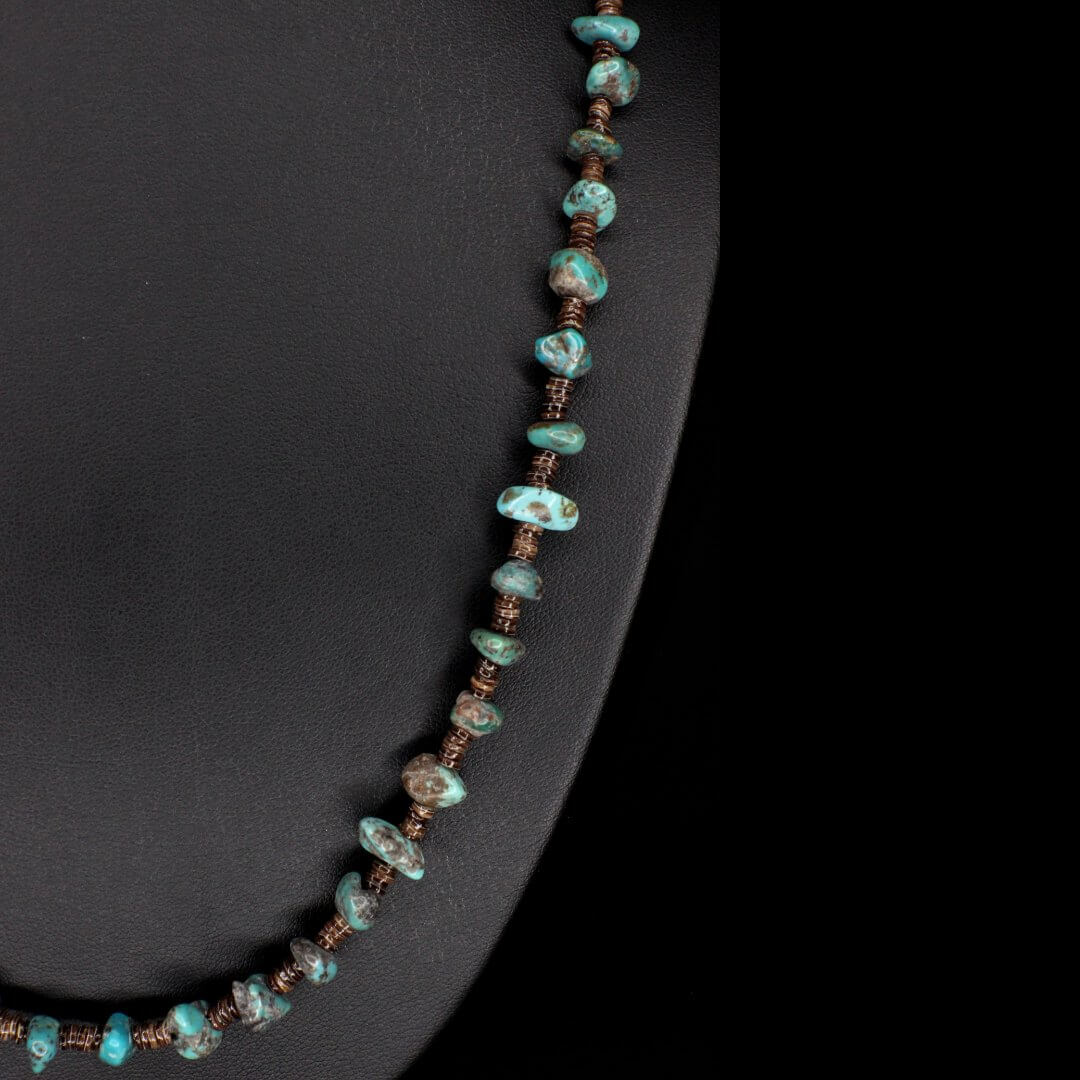 Baby Olive Shell Turquoise Necklace