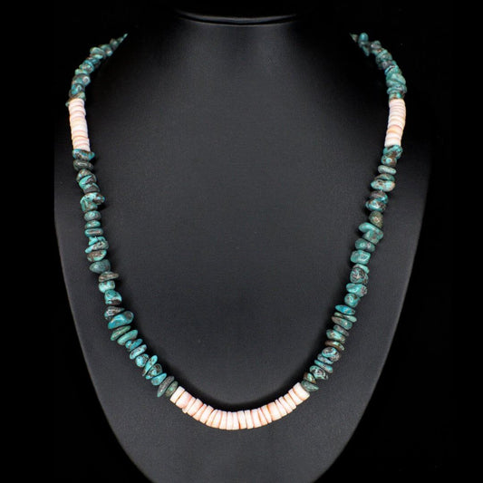 Strawberry Lip Shell Turquoise Necklace