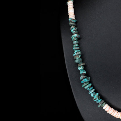 Strawberry Lip Shell Turquoise Necklace