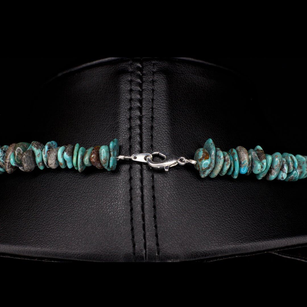 Carved Mother of Pearl Bird Turquoise Necklace