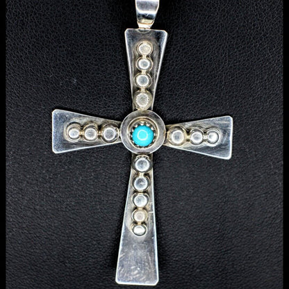 Turquoise Silver Drop Cross
