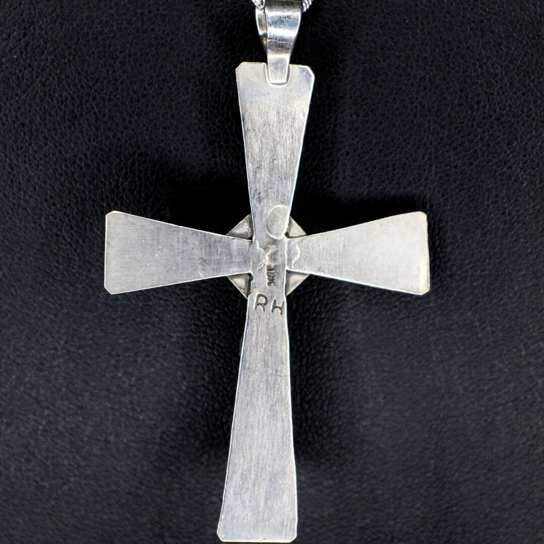Turquoise & Red Coral Cross