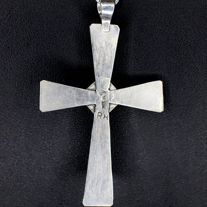 Turquoise & Red Coral Cross