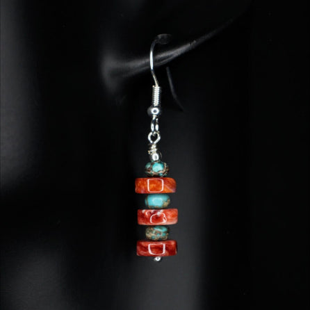 Spiny Oyster Turquoise Stack Earrings