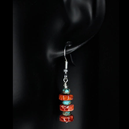 Spiny Oyster Turquoise Stack Earrings
