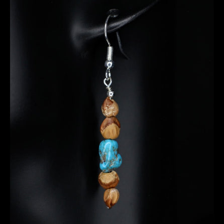 Ghost Bead Turquoise Drop Earrings