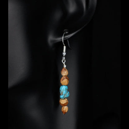 Ghost Bead Turquoise Drop Earrings